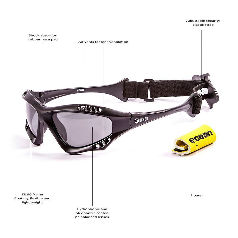 Ocean Australia Kiteboarding Water Shades - Shiny Black