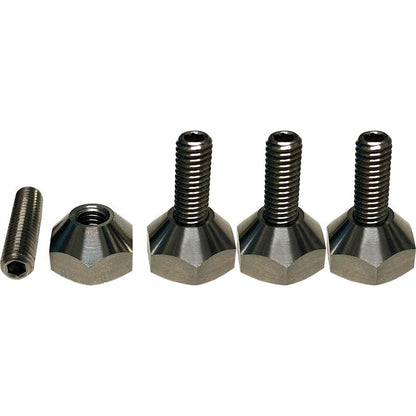 Foilite - M6 Titanium Hydrofoil Cone Nut Set - 4 Cone Nuts And 4 M6 Studs