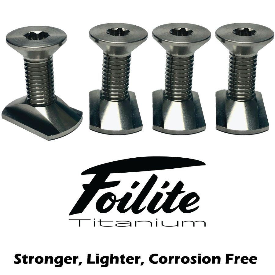 Foilite - M8 Titanium Hydrofoil Hardware Set - 4 Track Nuts And 4 M8 Screws
