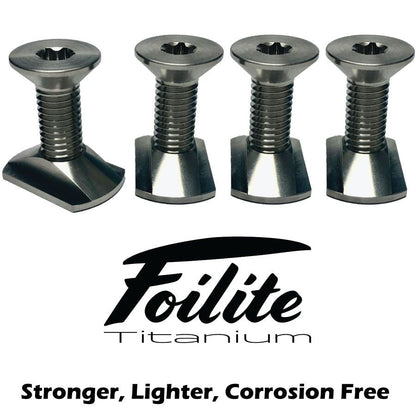 Foilite - M8 Titanium Hydrofoil Hardware Set - 4 Track Nuts And 4 M8 Screws