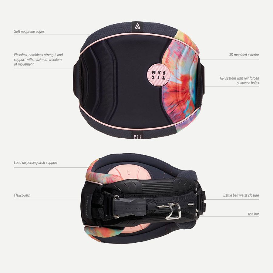Mystic Dazzled Womens Kiteboarding Waist Harness - Dark Grey - 20% Off