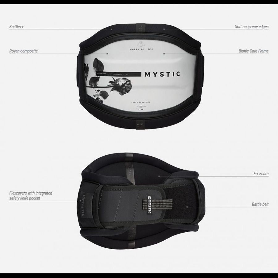 Mystic Majestic Kiteboarding Waist Harness - Black - 30% Off