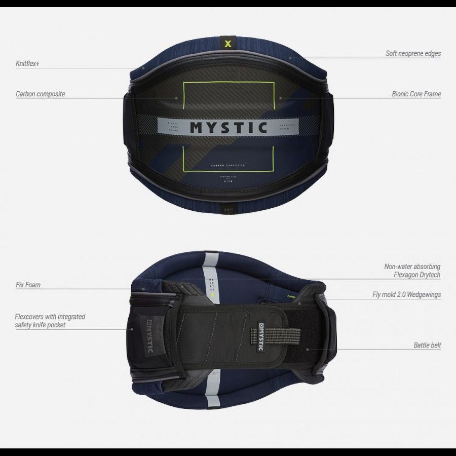 Mystic Majestic X Kiteboarding Waist Harness - Black / Red - 20% Off