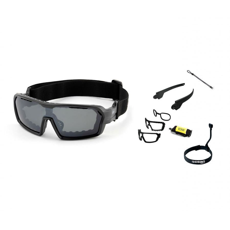 Ocean Chameleon Kiteboarding Water Shades - Shiny Black W/Smoke Lense