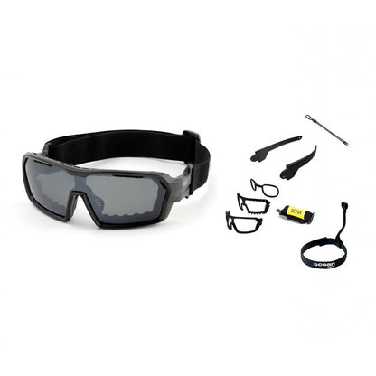 Ocean Chameleon Kiteboarding Water Shades - Shiny Black W/Smoke Lense