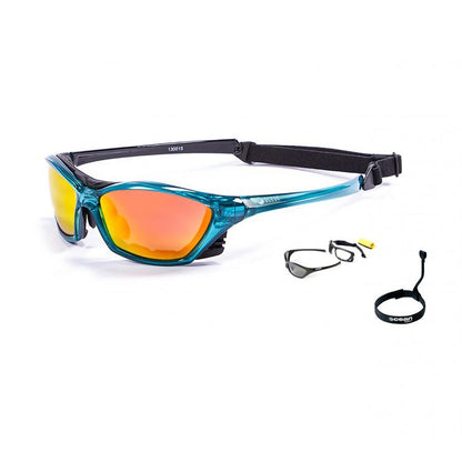 Ocean Lake Garda Kiteboarding Water Shades - Blue Transparent W/Red Revo Lens