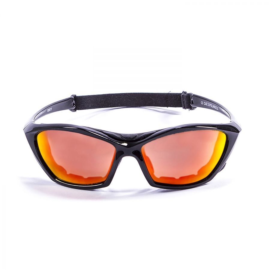 Ocean Lake Garda Kiteboarding Water Shades -Shiny Black W/Red Revo Lens